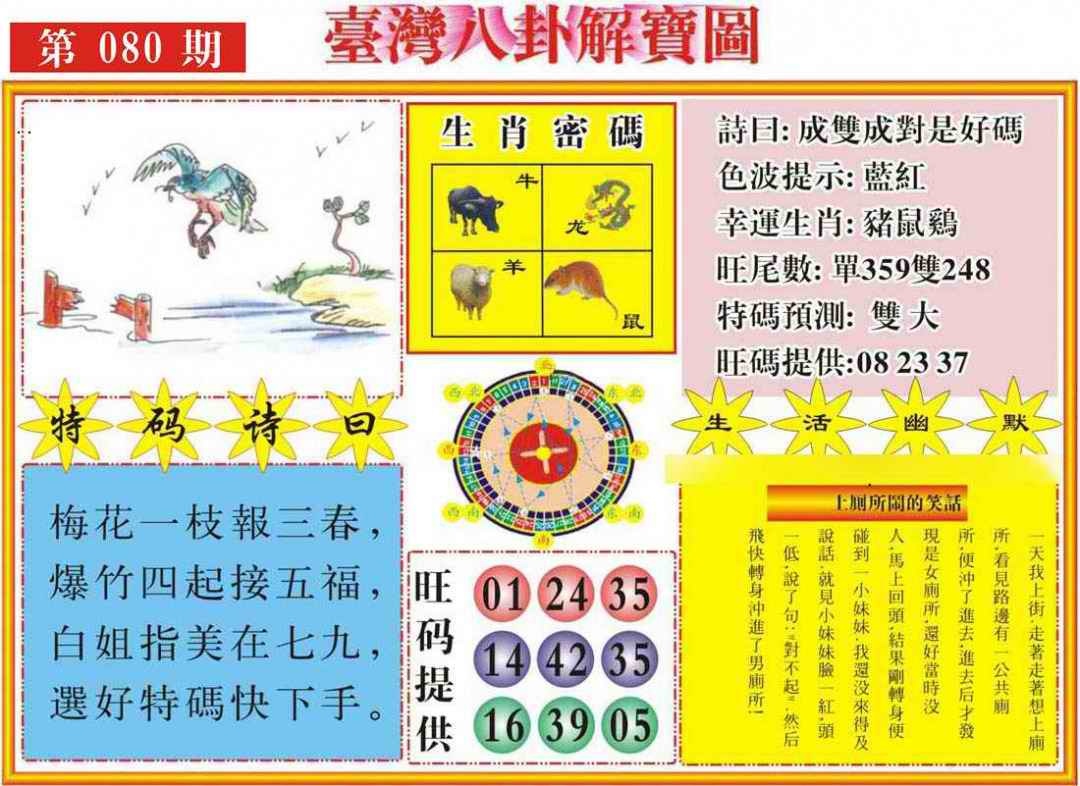 六合彩080期台湾八卦解宝图