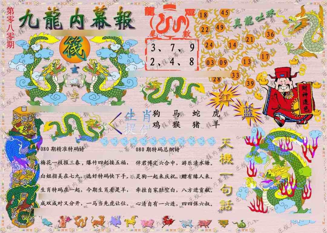 六合彩080期正版九龙内幕报