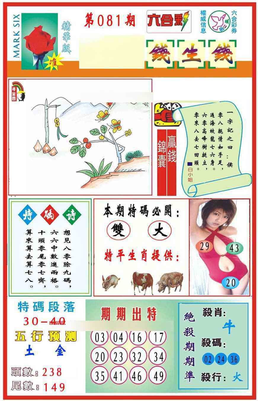 六合彩081期马经钱生钱(新图推荐)
