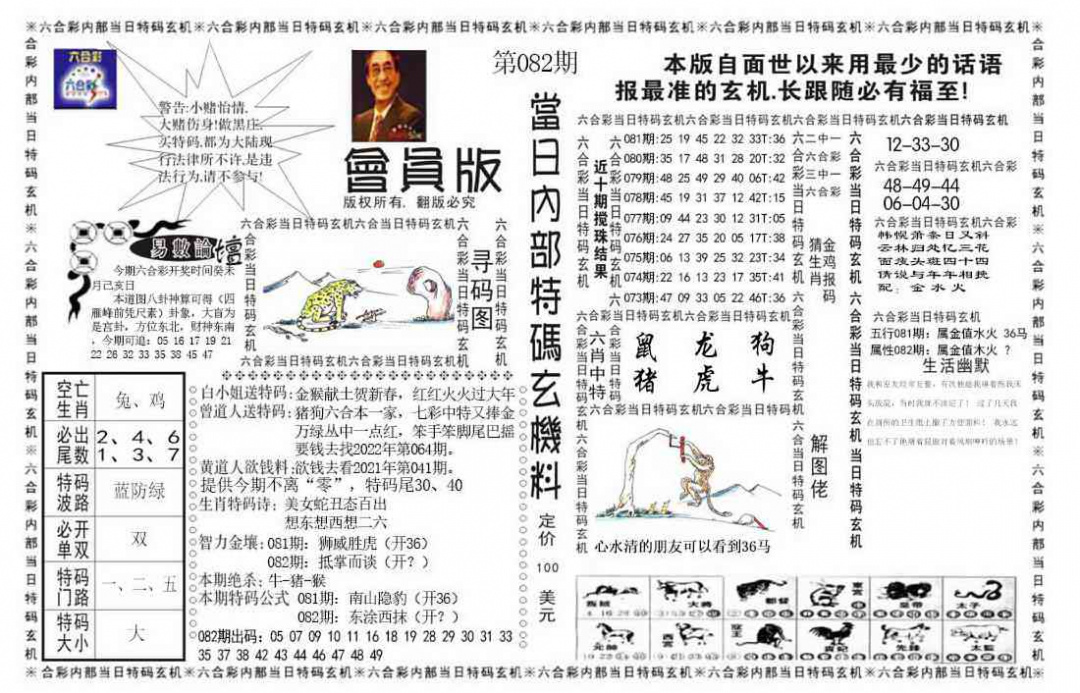 六合彩082期当日特码玄机报