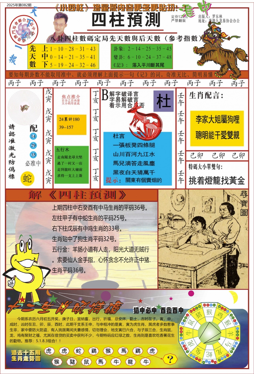 六合彩082期中四柱预测A