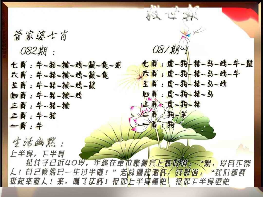 六合彩082期特码救世报
