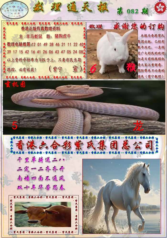 六合彩082期数通报