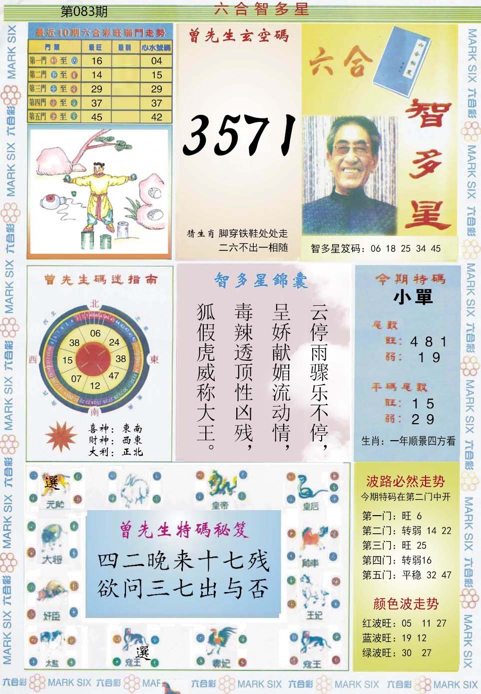 六合彩083期六合智多星