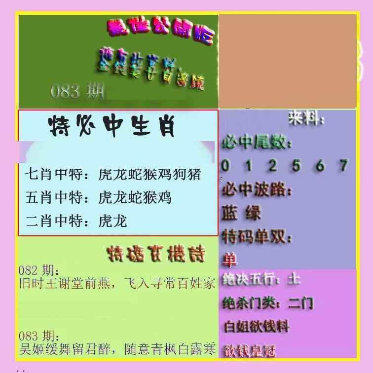 六合彩083期波肖门尾最佳公开版