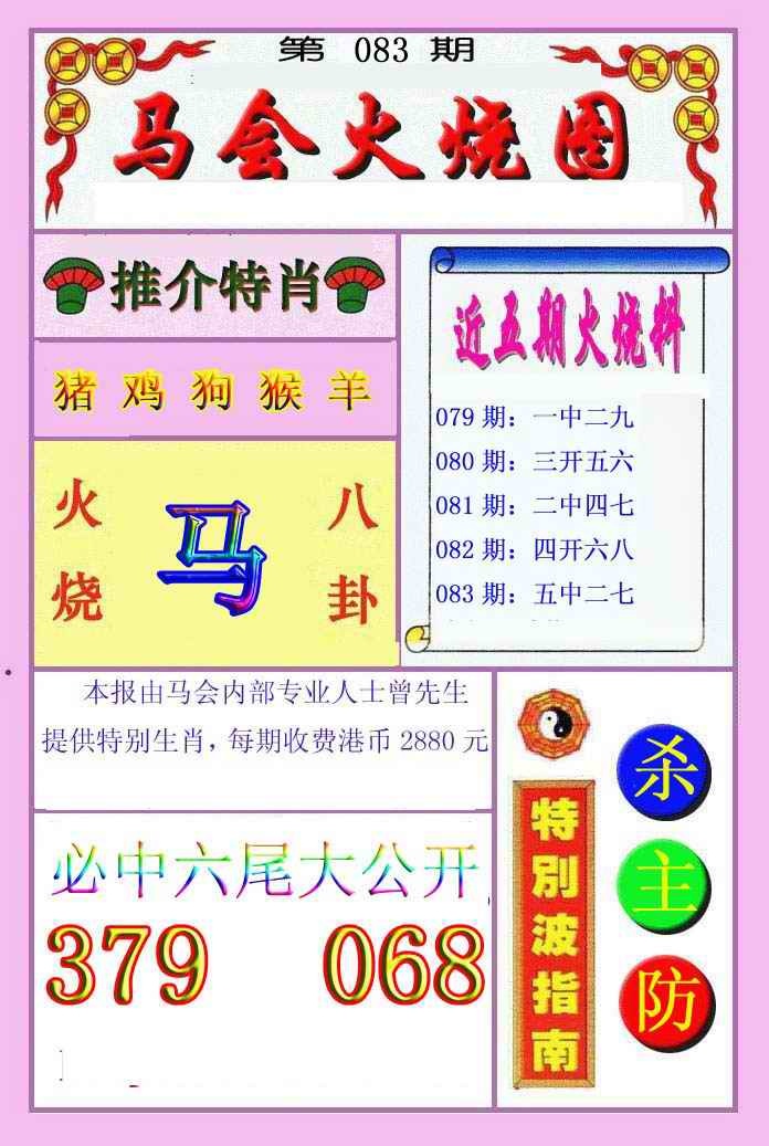 六合彩083期火烧图
