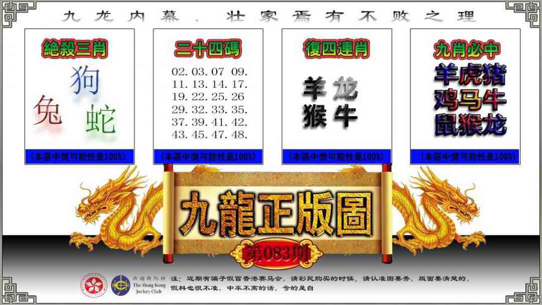六合彩083期九龙正版图