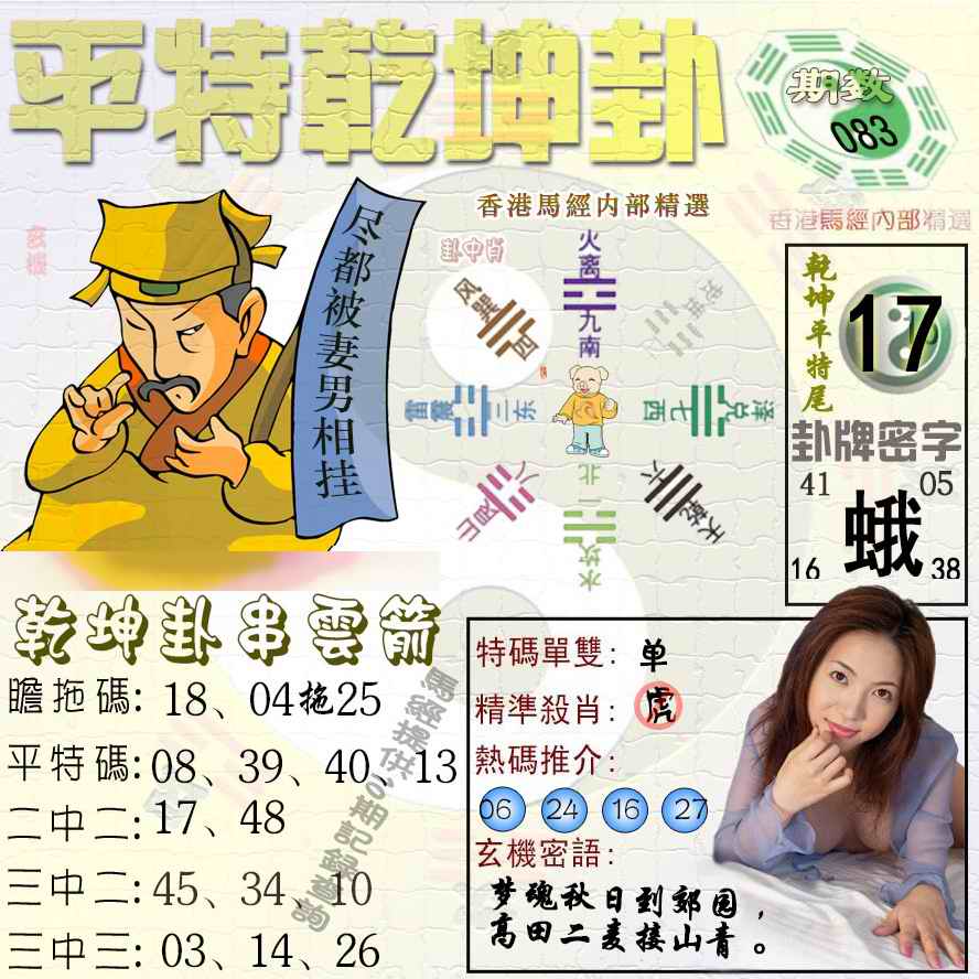 六合彩083期平特乾坤卦（荐）