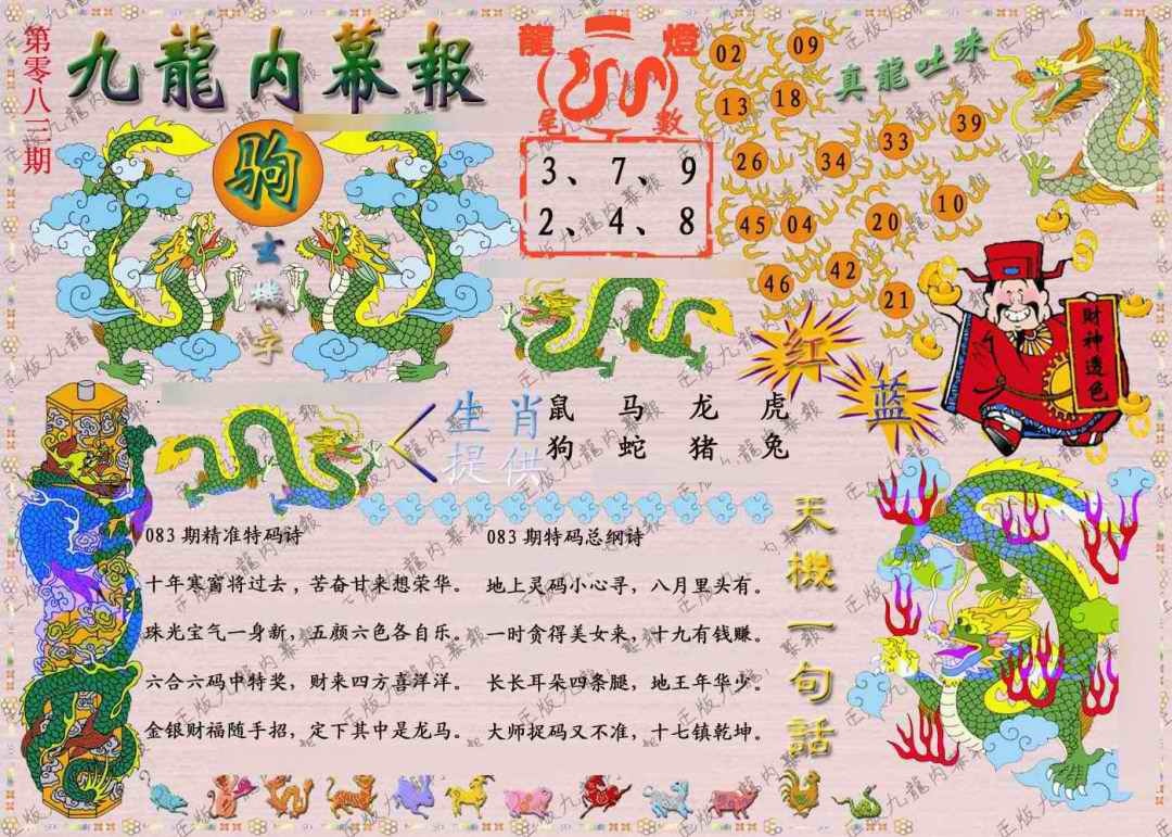 六合彩083期正版九龙内幕报