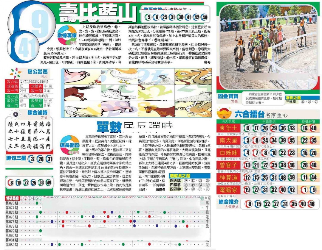 六合彩083期香港商报B