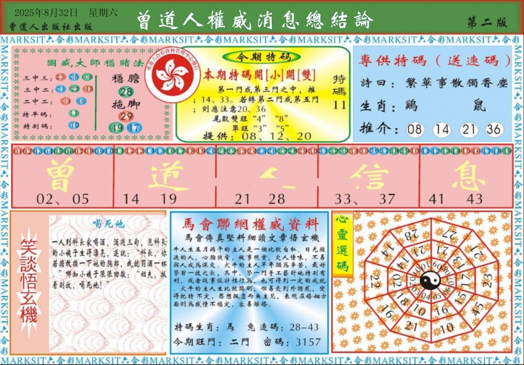 六合彩084期曾道人权威消息B