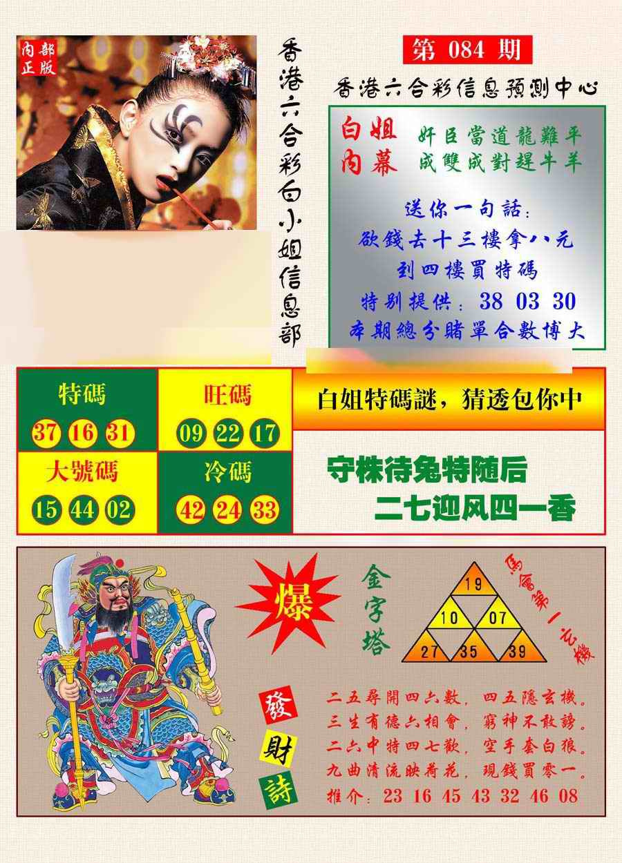 六合彩084期港彩内幕报
