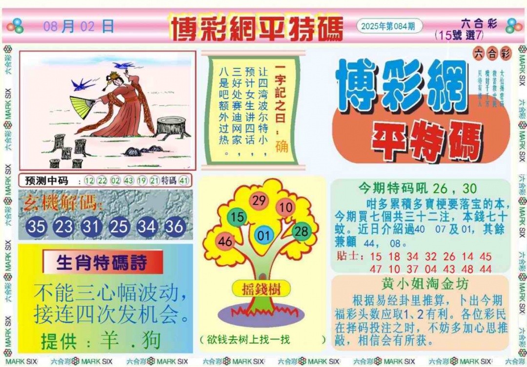 六合彩084期博彩网平特报记录