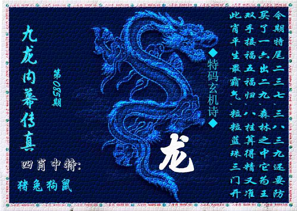 六合彩085期九龙内幕传真(新上市)