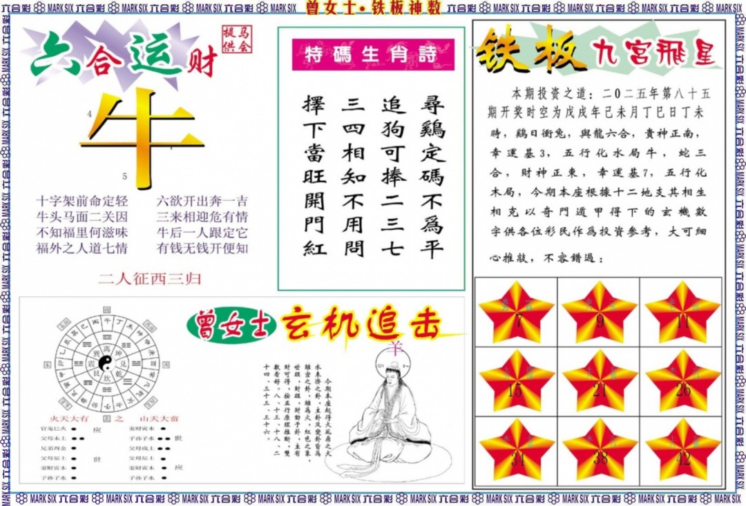 六合彩085期曾女士铁板神数B