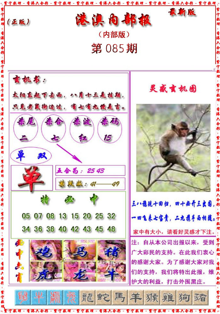 六合彩085期港澳报