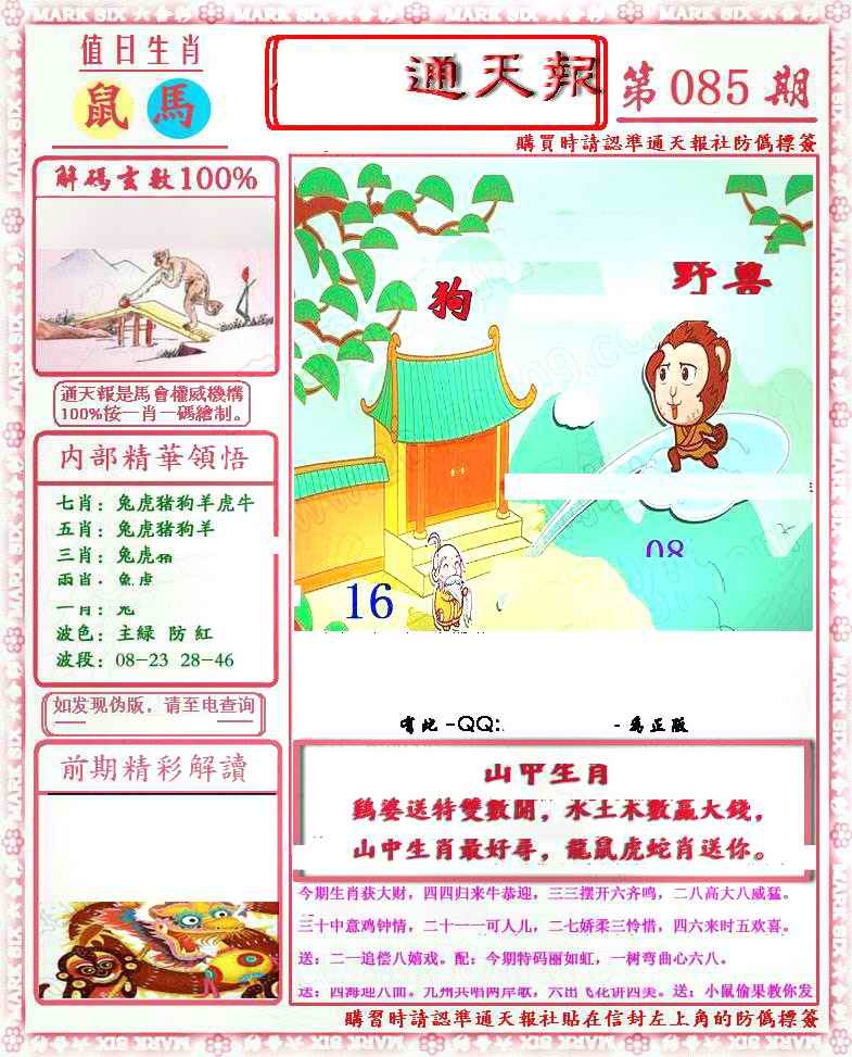 六合彩085期马经通天报(另版)