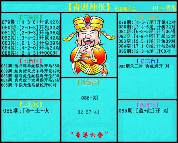 六合彩085期青财神报