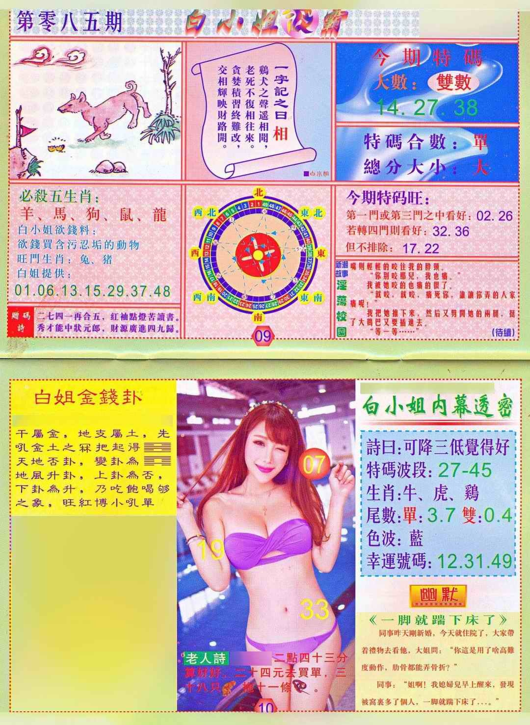 六合彩085期白小姐波霸