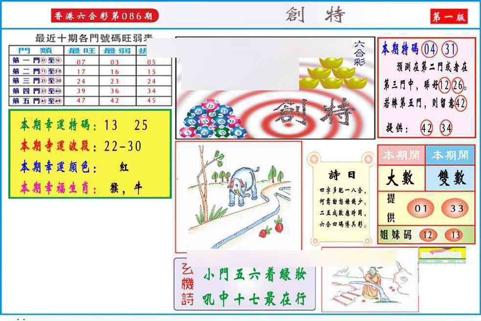 六合彩086期马经创特A(新图推荐)