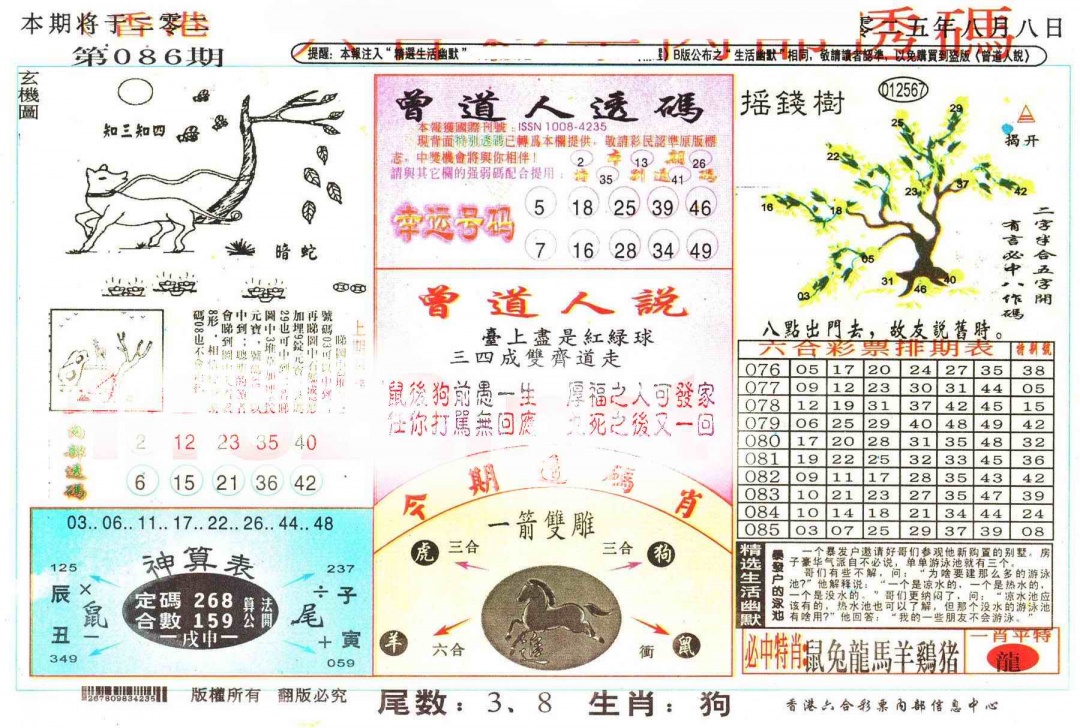 六合彩086期六合内部透码