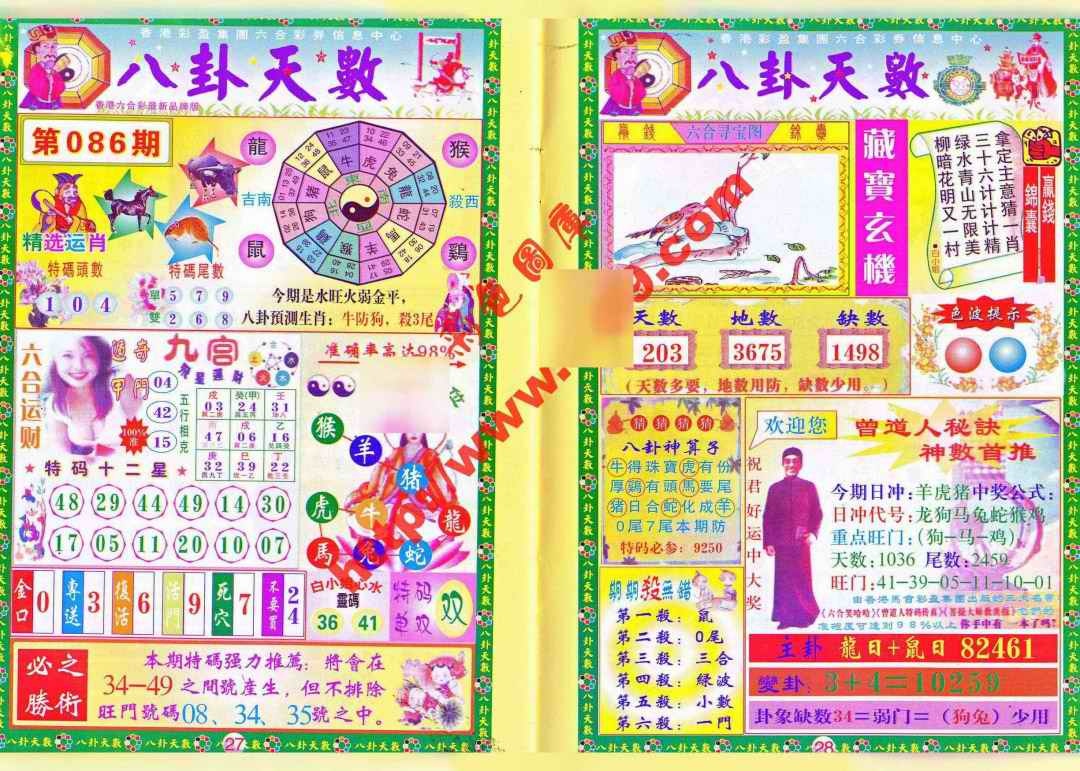 六合彩086期八卦天数