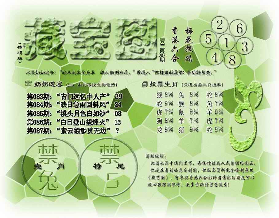 六合彩087期藏宝图(最老版)