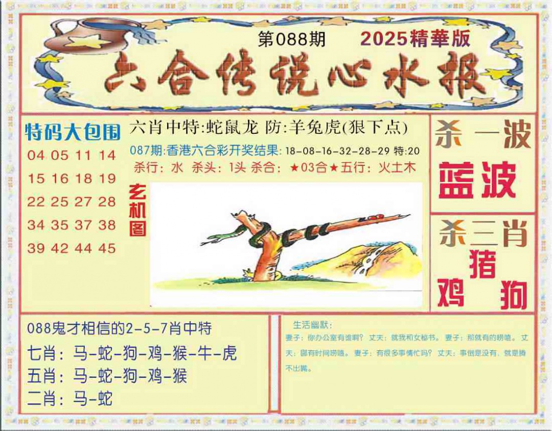 六合彩088期六合传说(心水版)