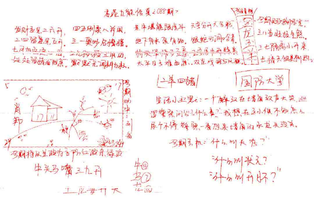 六合彩088期九龙传真(手写)