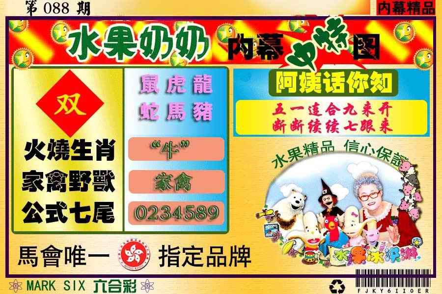 六合彩088期水果报