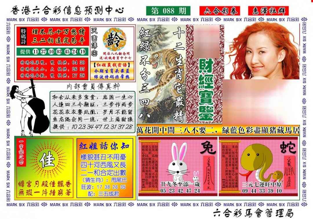 六合彩088期红姐财经宝鉴