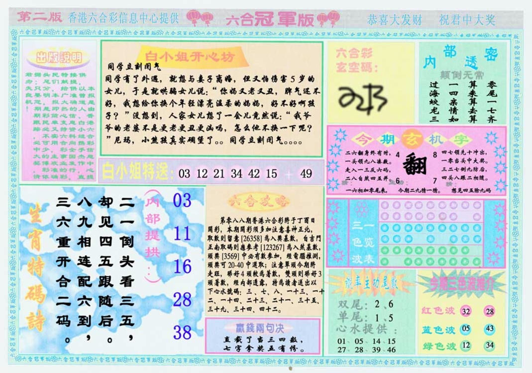 六合彩088期六合冠军版B