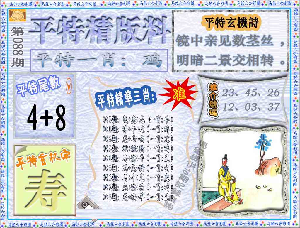 六合彩088期平特精版料（荐）