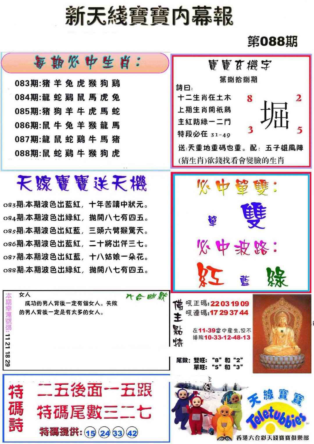 六合彩088期新天线宝宝(彩)