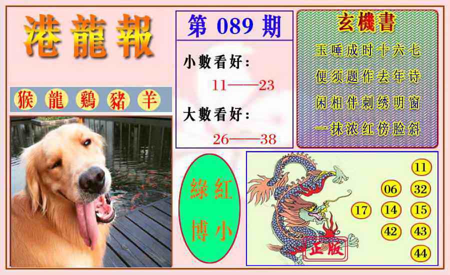 六合彩089期港龙报