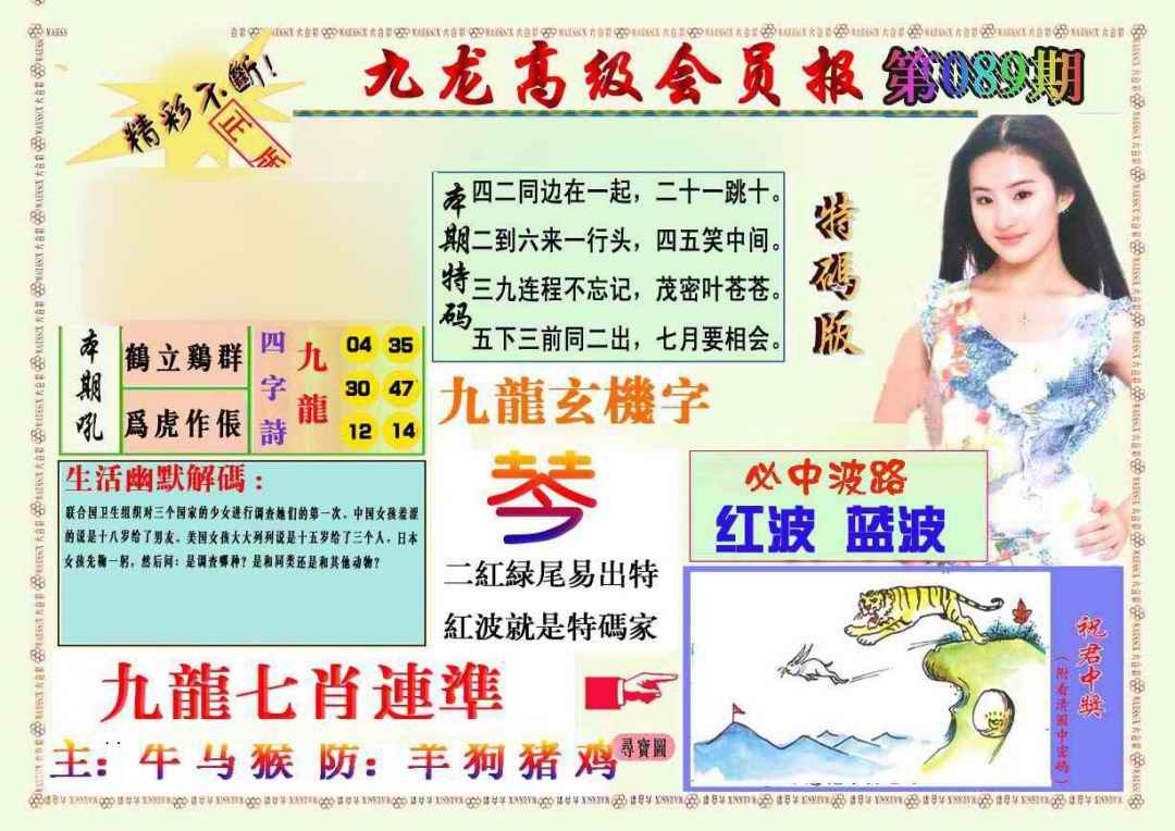 六合彩089期九龙高级会员报