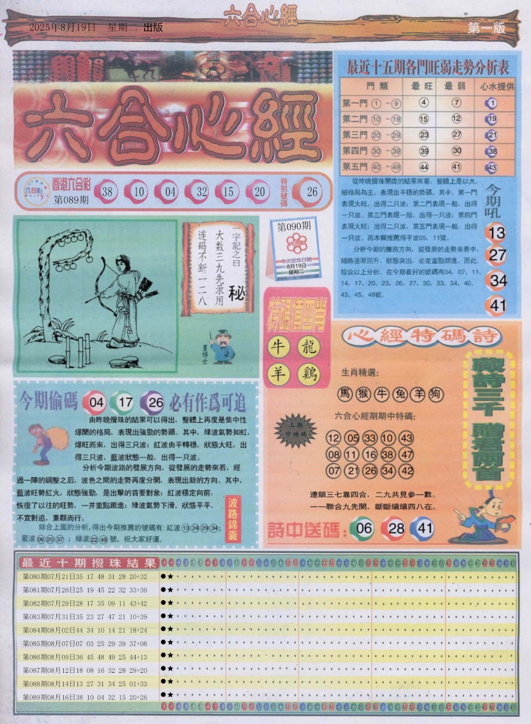 六合彩090期六合心经A