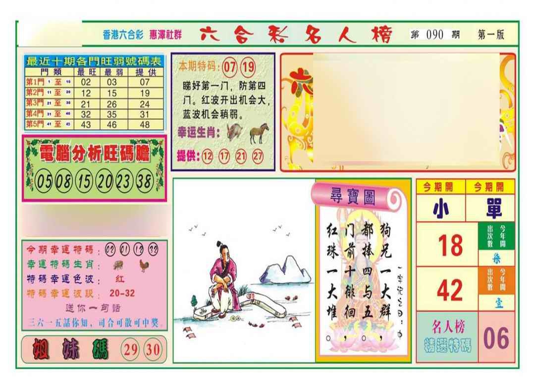 六合彩090期名人榜A(新图)