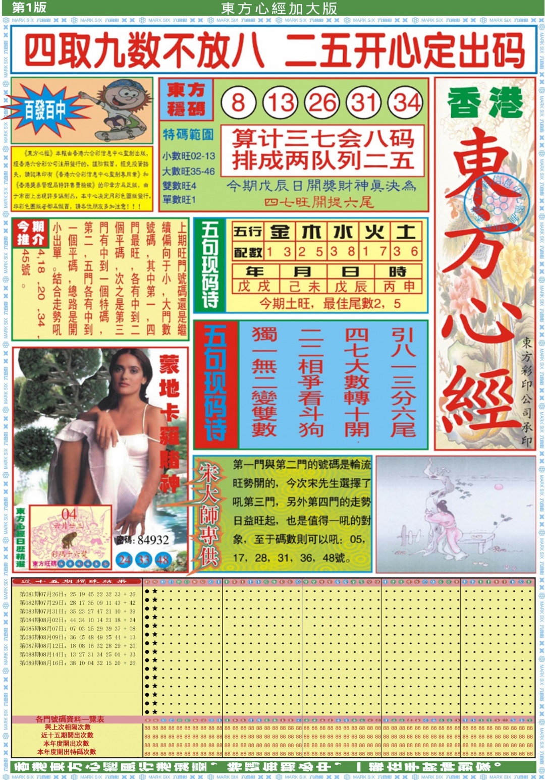 六合彩090期东方心经A加大版