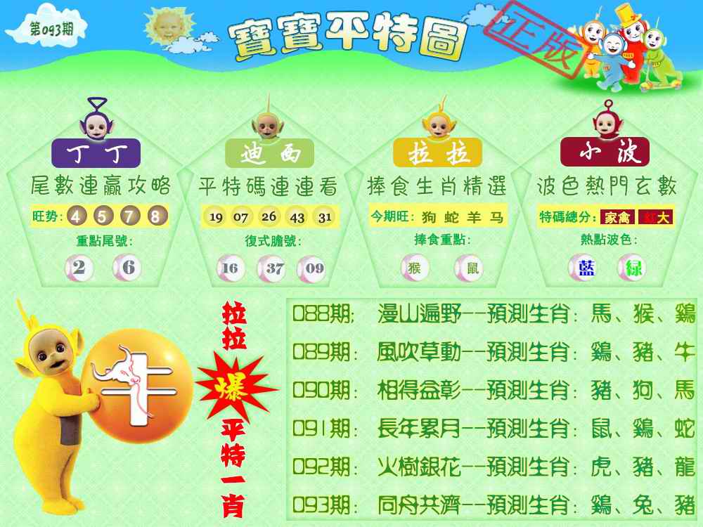 六合彩093期宝宝平特图（热）