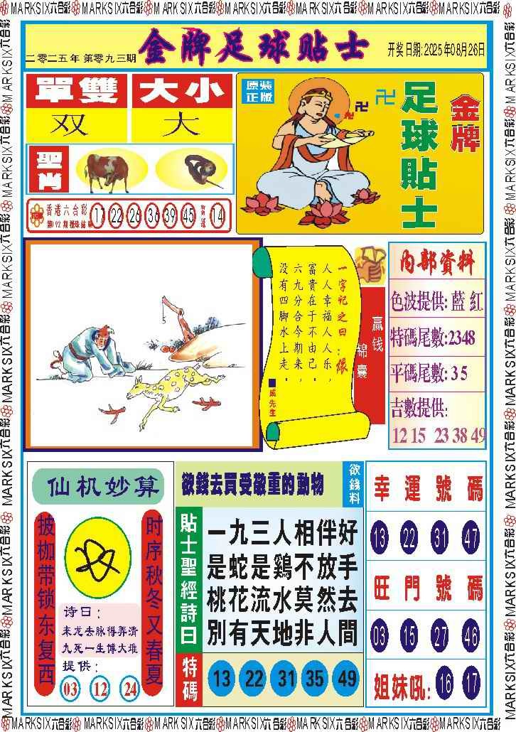 六合彩093期金牌足球贴士记录