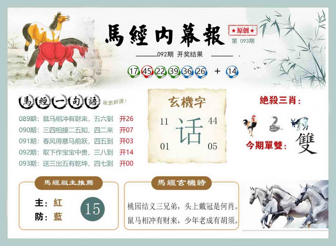 六合彩093期马经内幕报