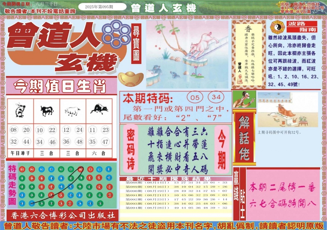 六合彩095期曾道人玄机A