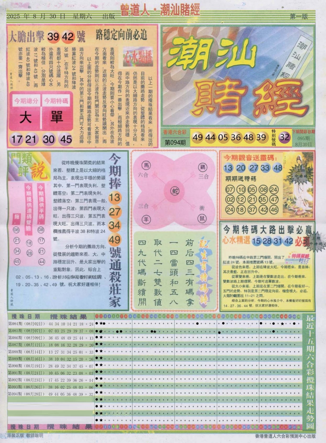 六合彩095期潮汕赌经A