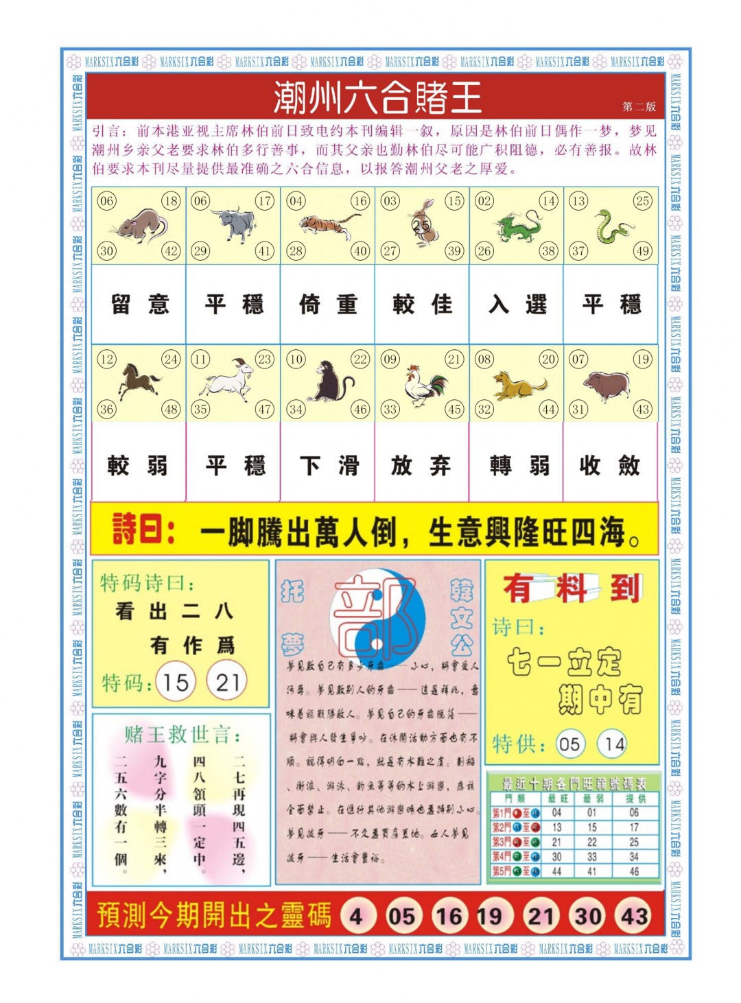 六合彩095期潮州六合赌王B