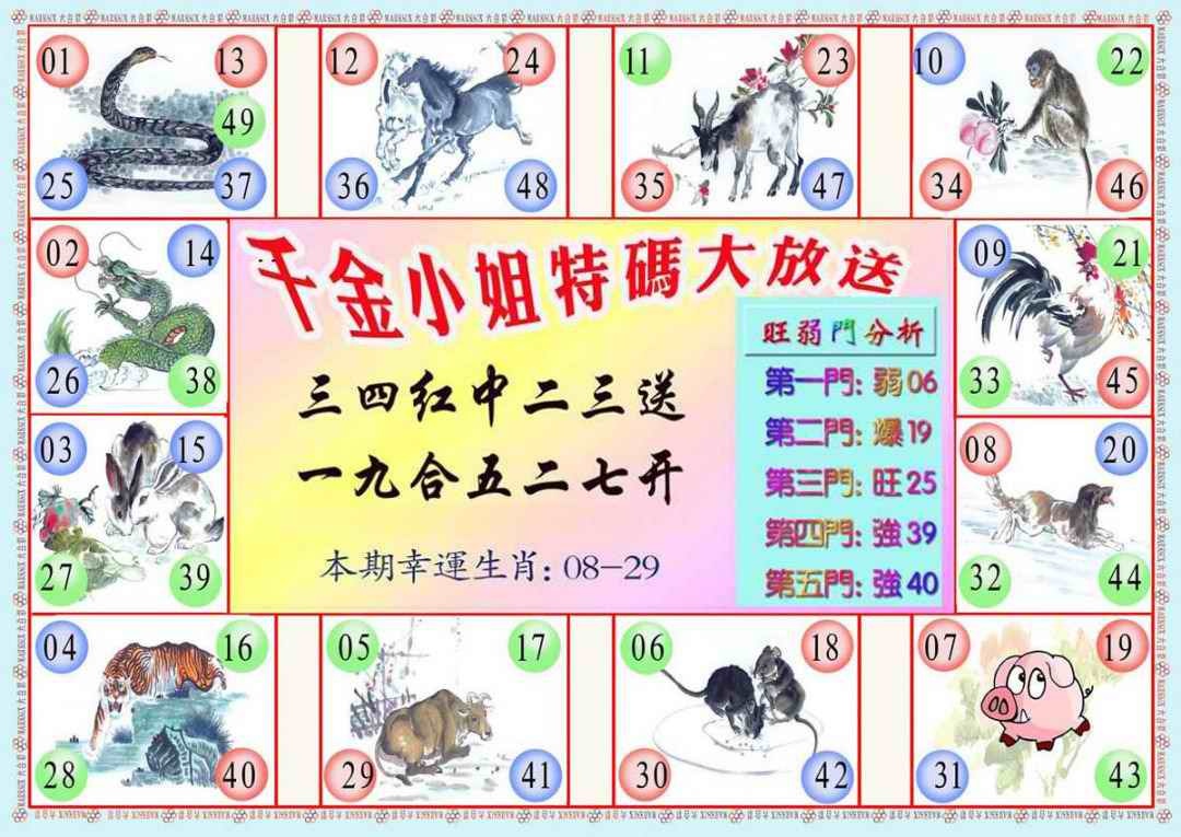 六合彩095期千金小姐B版