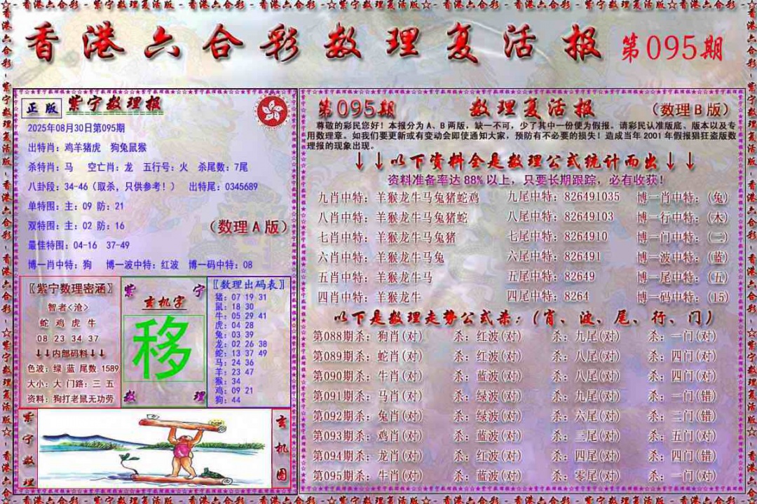 六合彩095期数理复活报