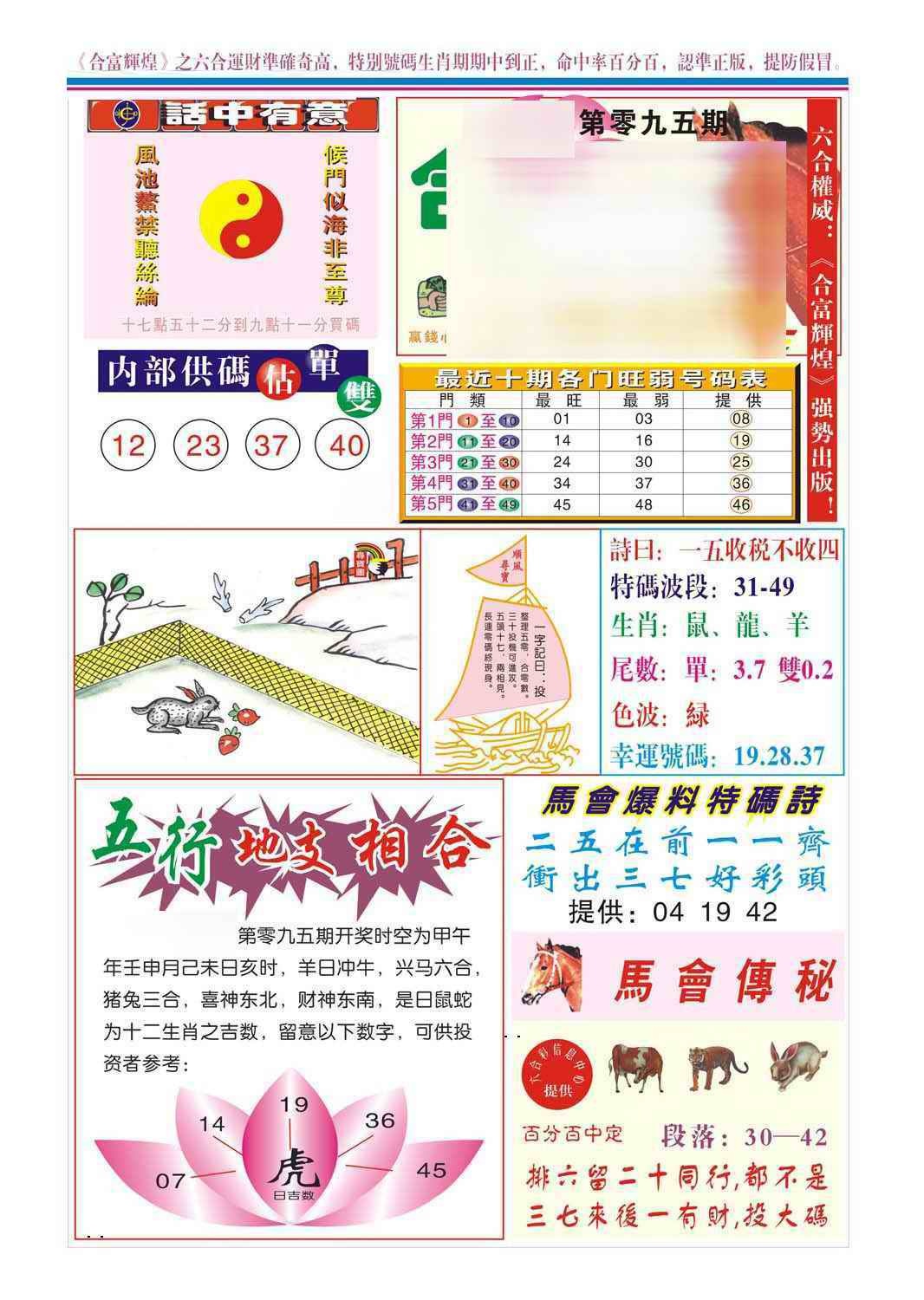 六合彩095期合富辉煌(新图)