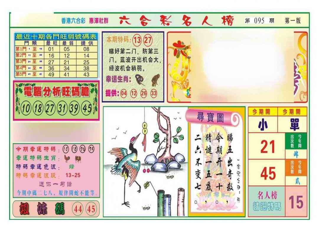 六合彩095期名人榜A(新图)