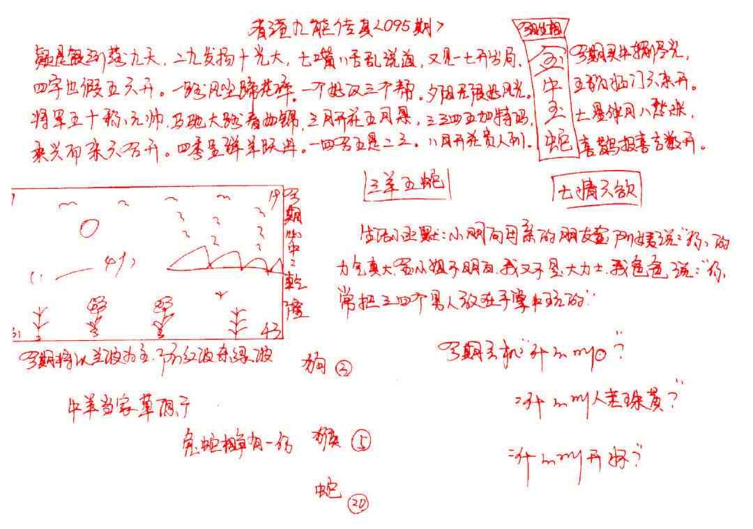 六合彩095期九龙传真(手写)